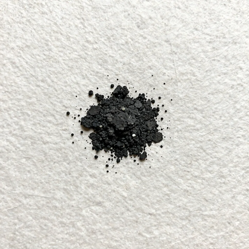 Macro detail of granular watercolor pigment settling into texture