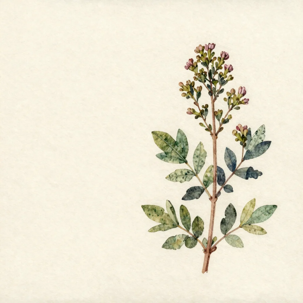 Full frame photograph of a small watercolor botanical study on cr